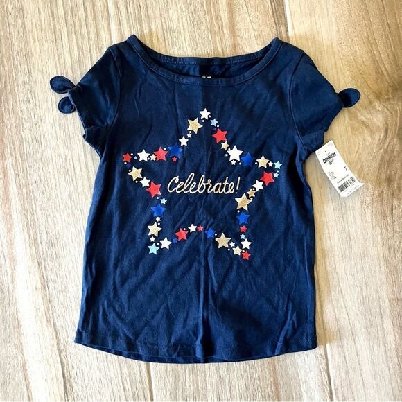 OSHKOSH B’GOSH Short Sleeve “CELEBRATE!” Tee Shirt Size 5 - Picture 1 of 5